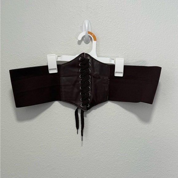 Accessories - Brown Lace-Up Corset Belt Size Large
